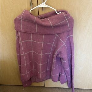 Women's Purple Grid Sweater